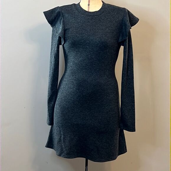 NWT Free Generation Ruffle Trim Body Con Dress - Size Small - Picture 2 of 14